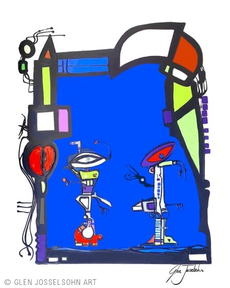 Abstract Blue Structure